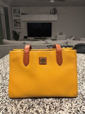 Dooney & Bourke Yellow Leather and Brown Satchel